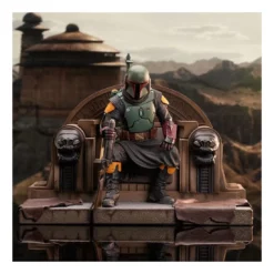 Gentle Giant Star Wars The Mandalorian - Premier Collection 1/7 - Figurine Boba Fett On Throne